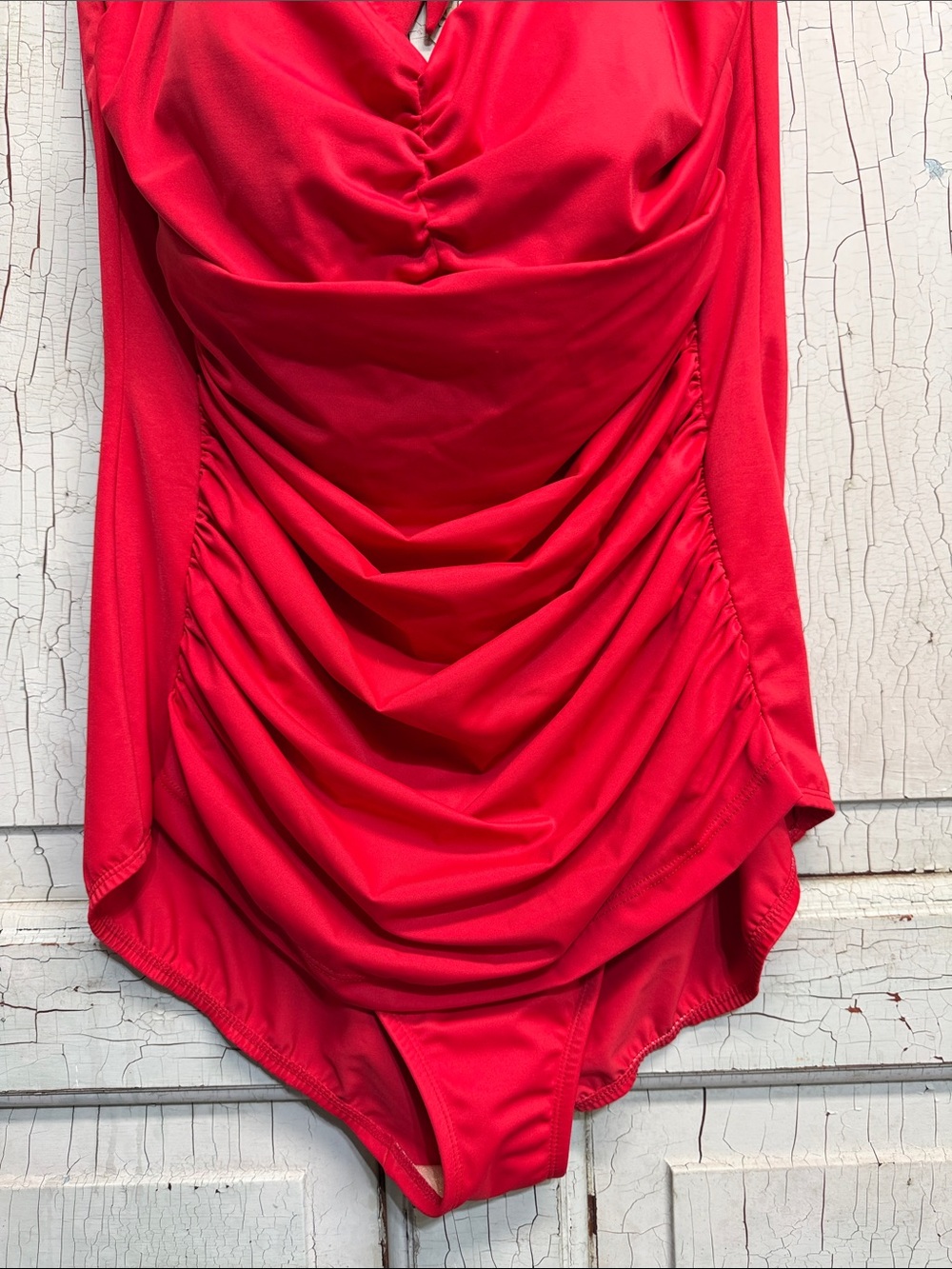 Ruby Ribbon ‘Riviera’ Classic Red Halter One-Piece Swimsuit - Picture 5 of 9